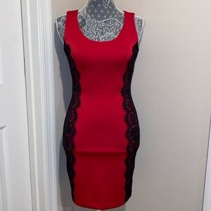Guess red bodycon dress size 0